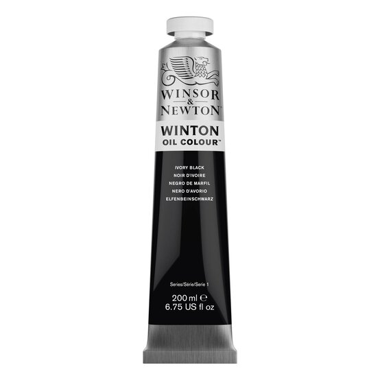 Winsor and Newton Winton Oil Colour Ivory Black 200ml