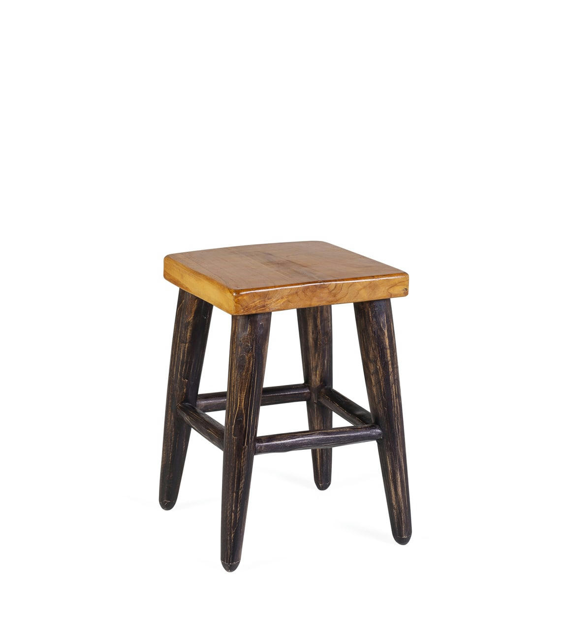 - Tabouret en bois marron et noir