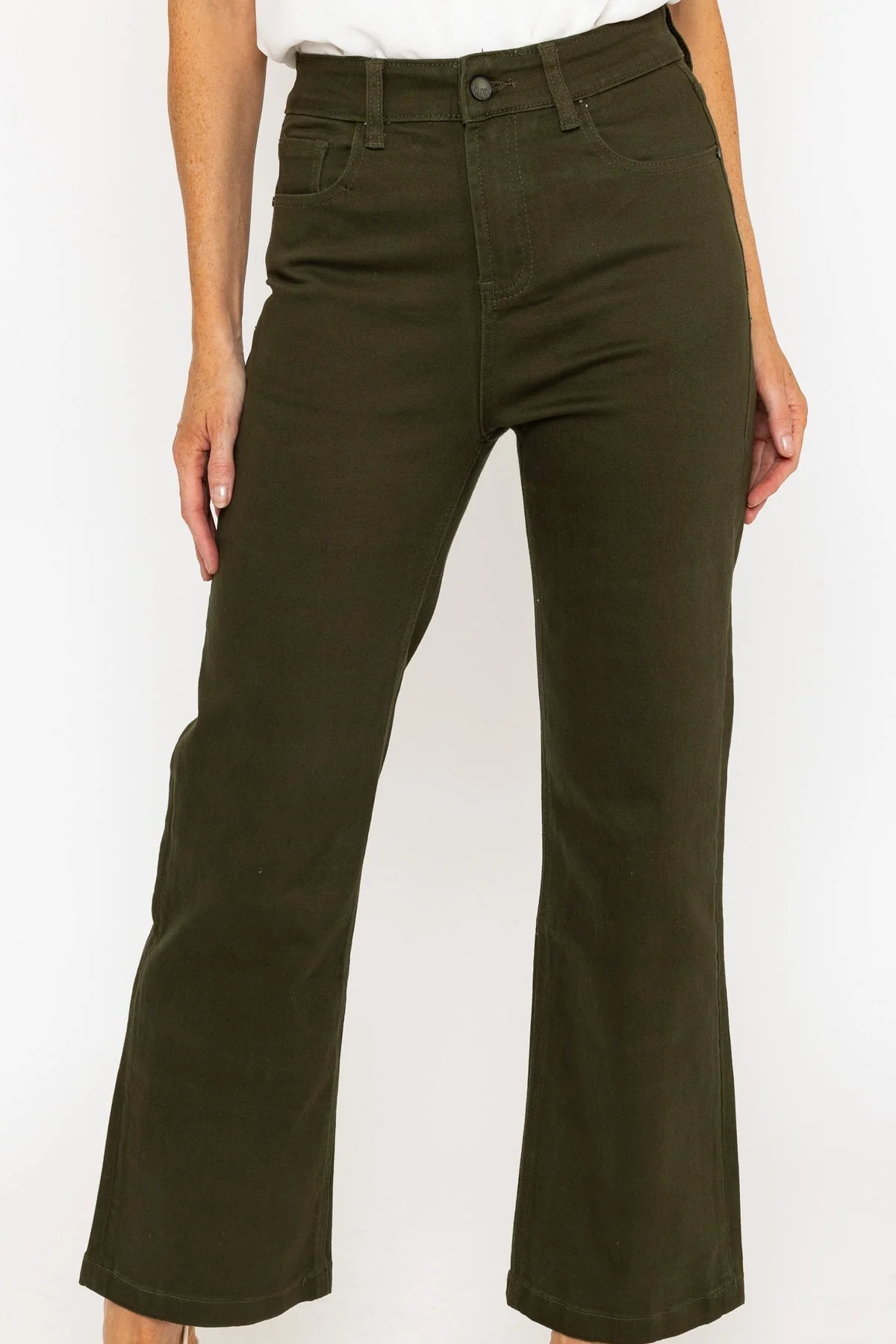 Khaki Straight Leg Jeans