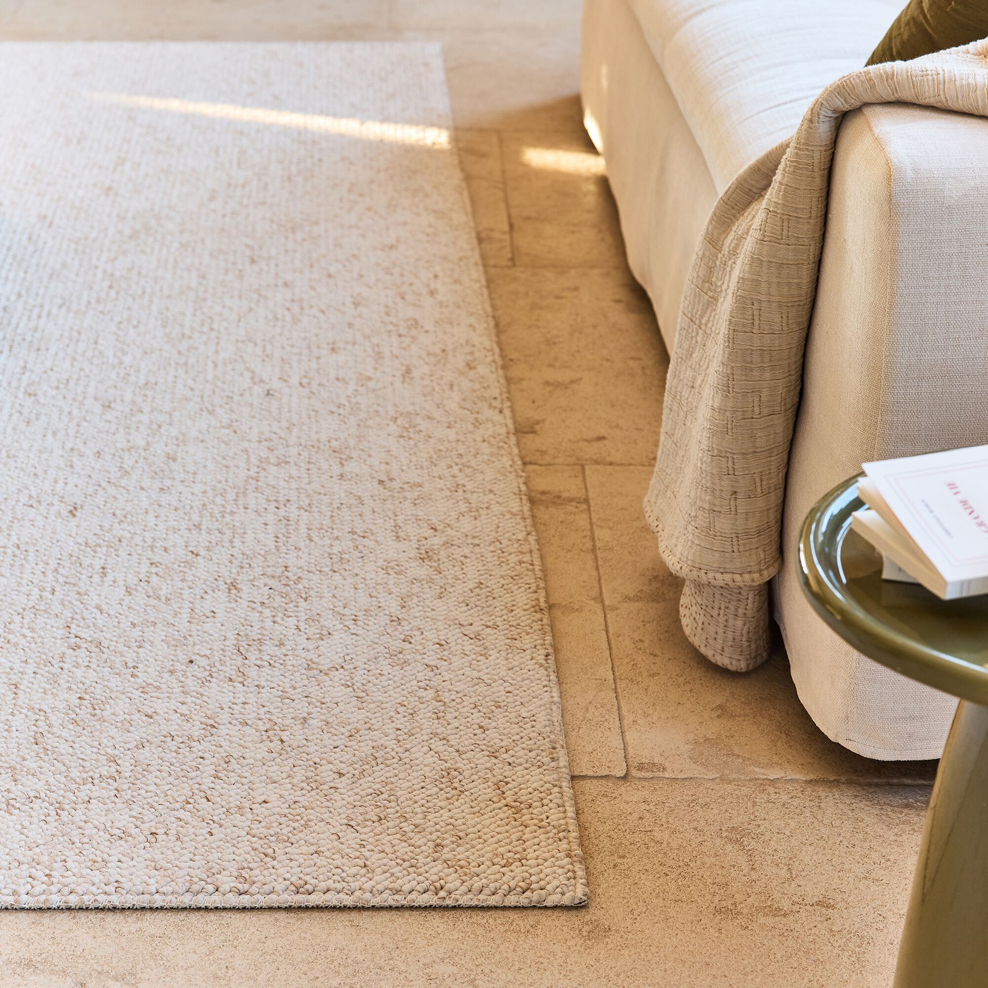 LUNA - Tapis synthétique en 200x290cm - blanc écru