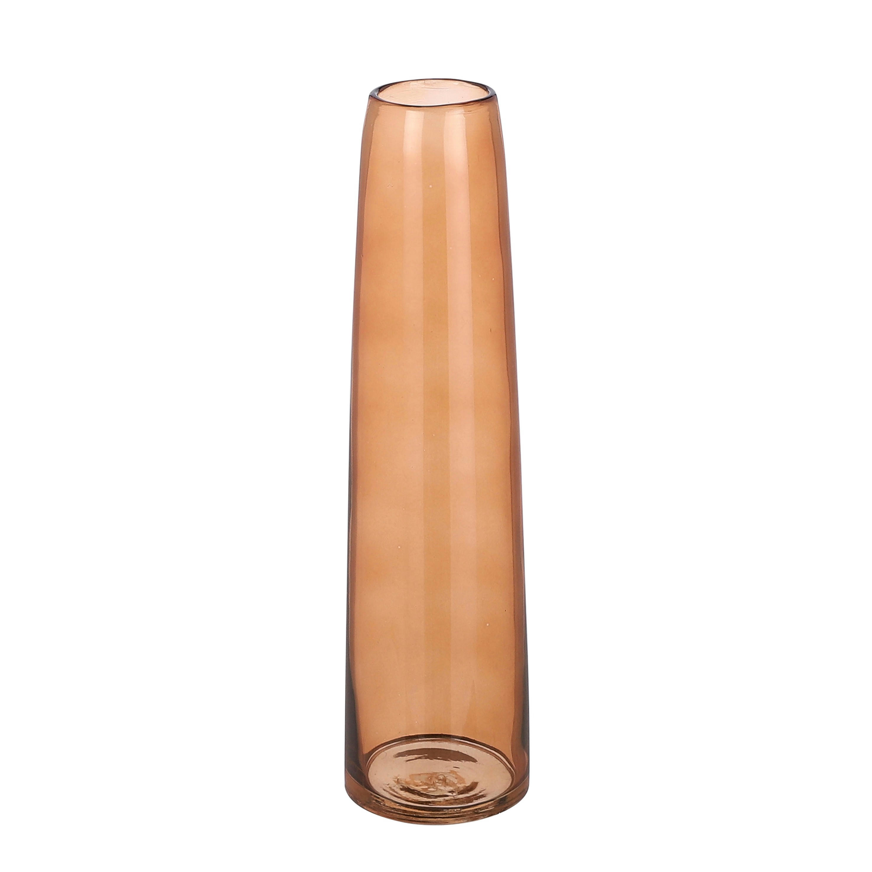 XANDRA - Vase a fleur en verre marron H37.5