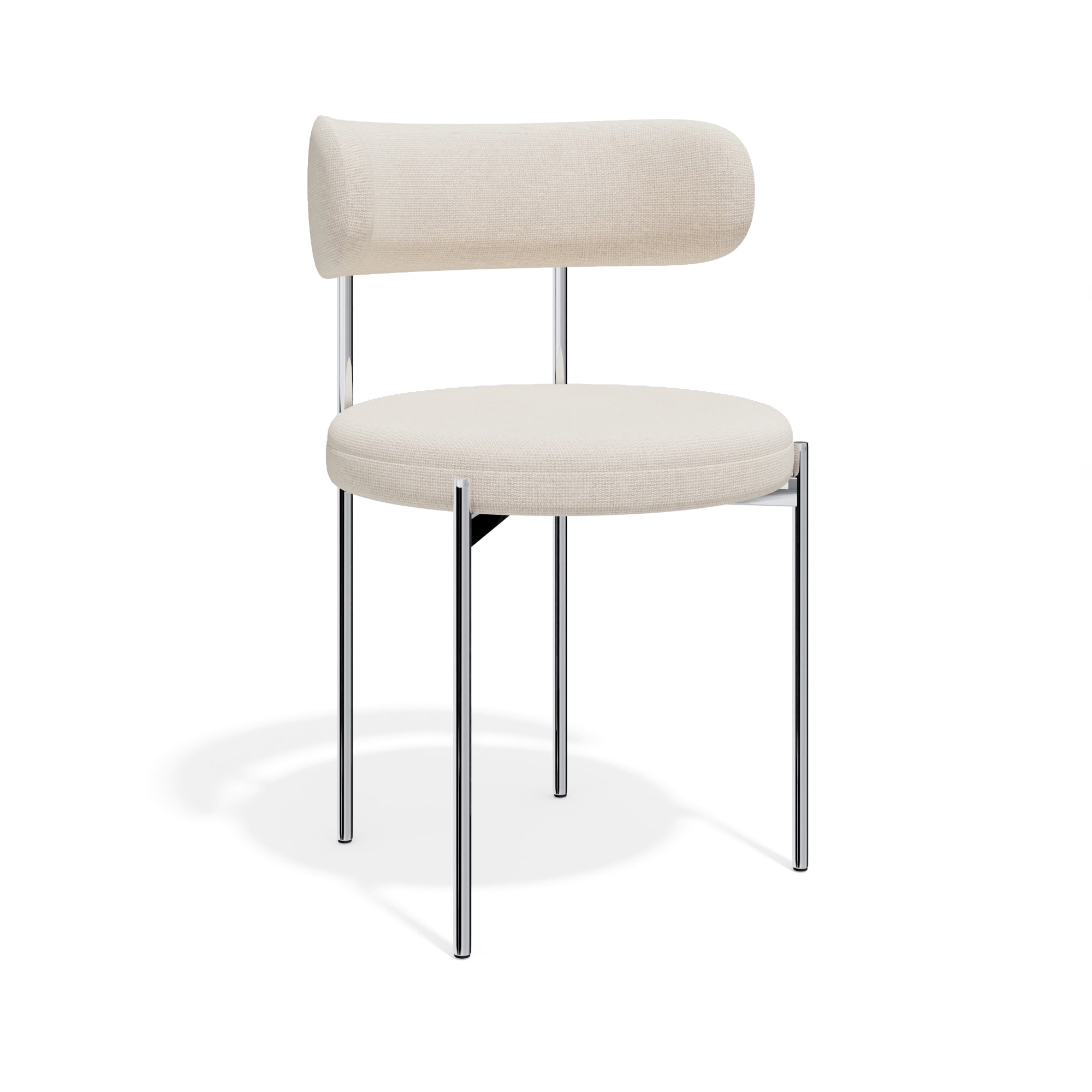 Premium Interiors - Set van 2 stoelen MUSE - zacht aanvoelende geweven stof crème 52cm