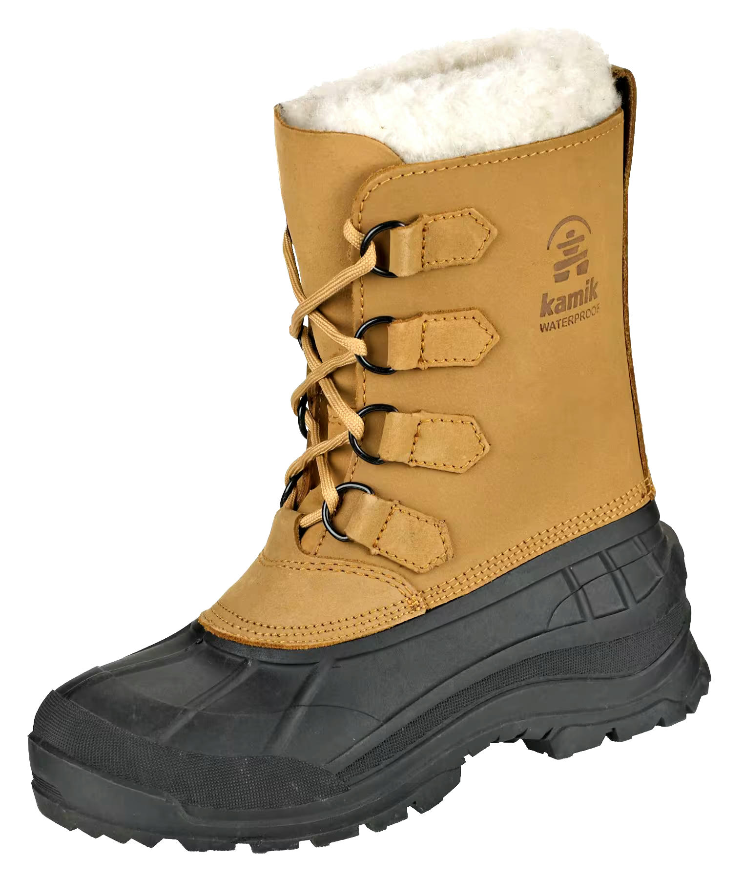 Kamik Men's Quest Insulated Leather/Rubber Winter Snow Boots Warm Waterproof Anti-Slip