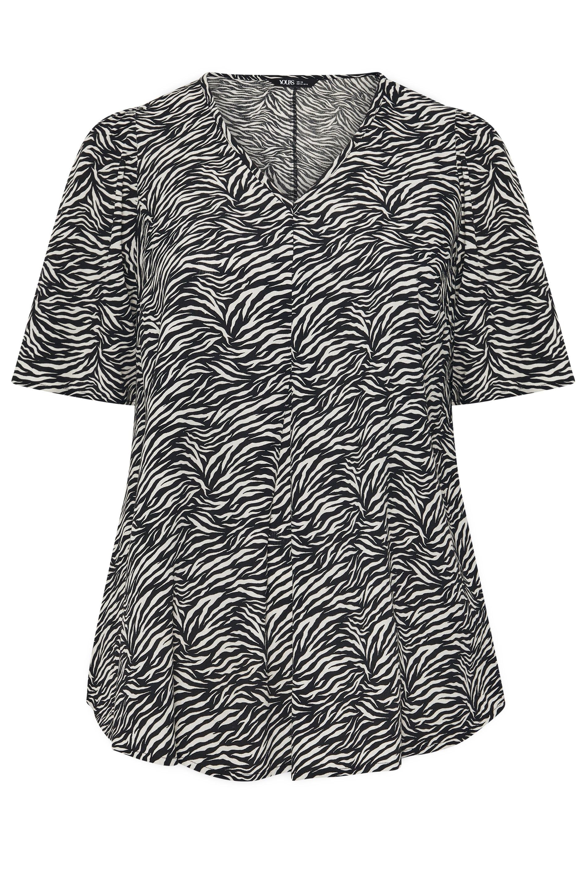 Yours Zebra Notch Neckline Blouse