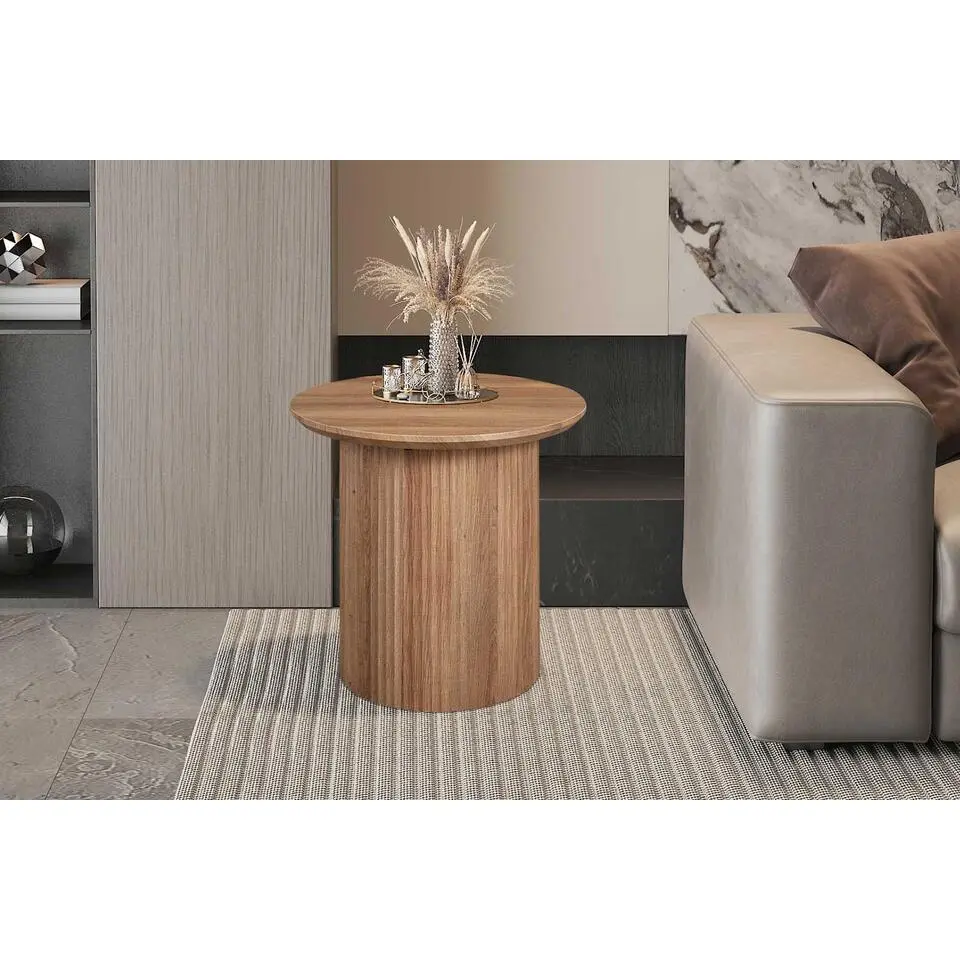 Bijzettafel Lagos - &Oslash;50 x 46 cm - Old Oak-design