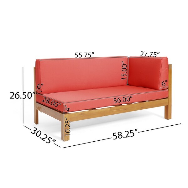 Brava Outdoor 11 Seater Acacia Wood Sectional Sofa and Club Chair Set by Christopher Knight Home