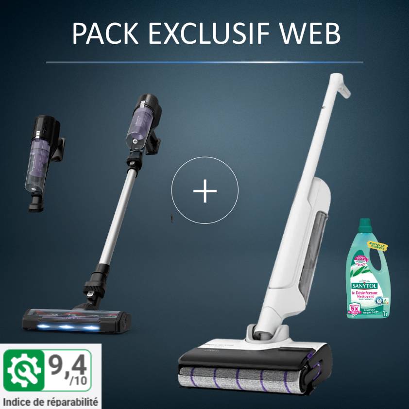 Pack Exclusif Web - Aspirateur balais X-CLEAN 10   Aspirateur balais X-Force 5.80   Sanytol offert
