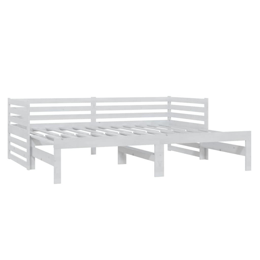 Łóżko Drewniane Rama Łóżka Sofa Biała Do Sypialni Po 2 x (90x200) cm, białe