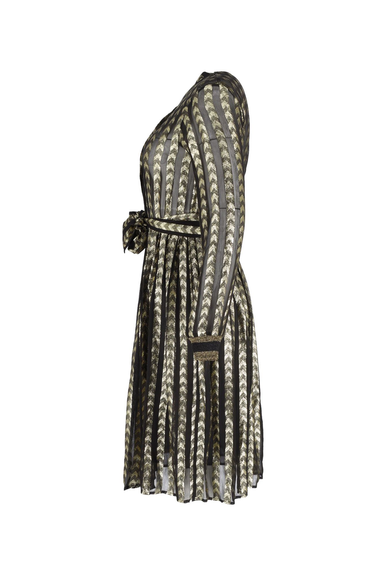 Dodo Bar Or Preloved Soraya Metallic Shirt Dress in Black Viscose