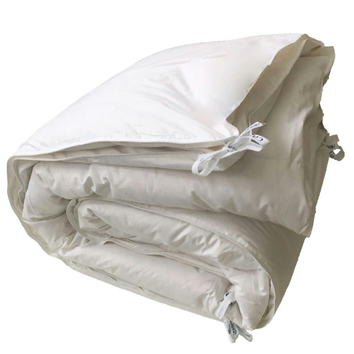 4 SAISONS - Couette naturelle 2 en 1 gonflante duvet d’oie et coton bio 140x200