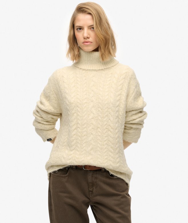 Cable Roll Neck Jumper