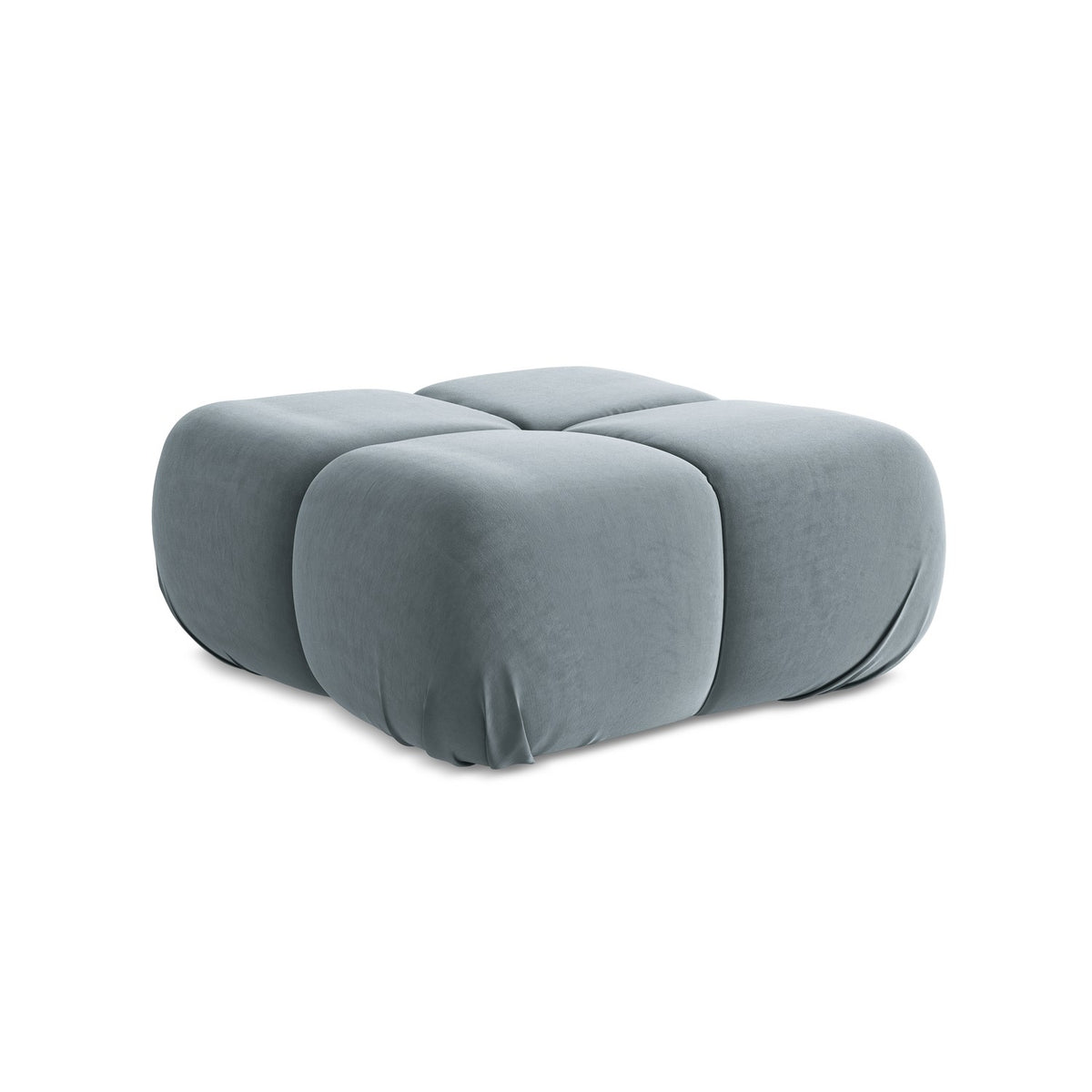 LaMiaSofa Poef Sanremo - velours - lichtblauw - 95x95x41