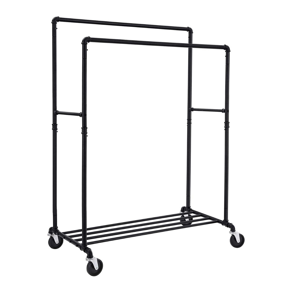 Calicosy - Kledingrek met dubbele stangen en plank op wielen - H146 cm