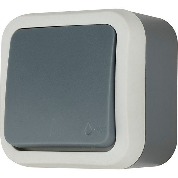 Bouton poussoir étanche en saillie Jacobsen Malinn gris complet