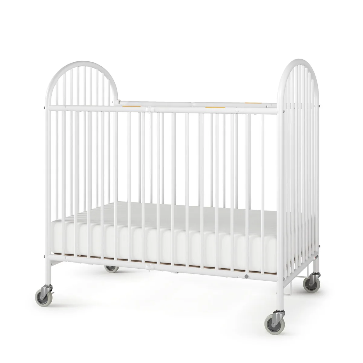 Foundations Pinnacle White Folding Steel Compact Crib