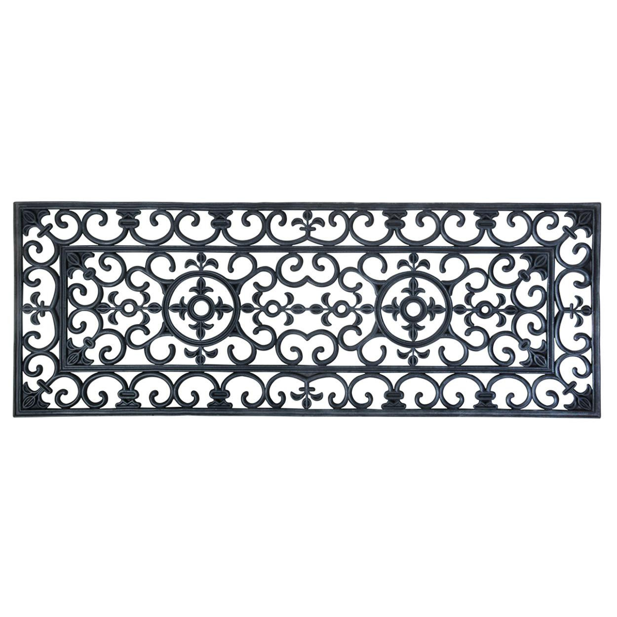 Wycieraczka gumowa czarna 120x45 cm w stylu wiktoriańskim
