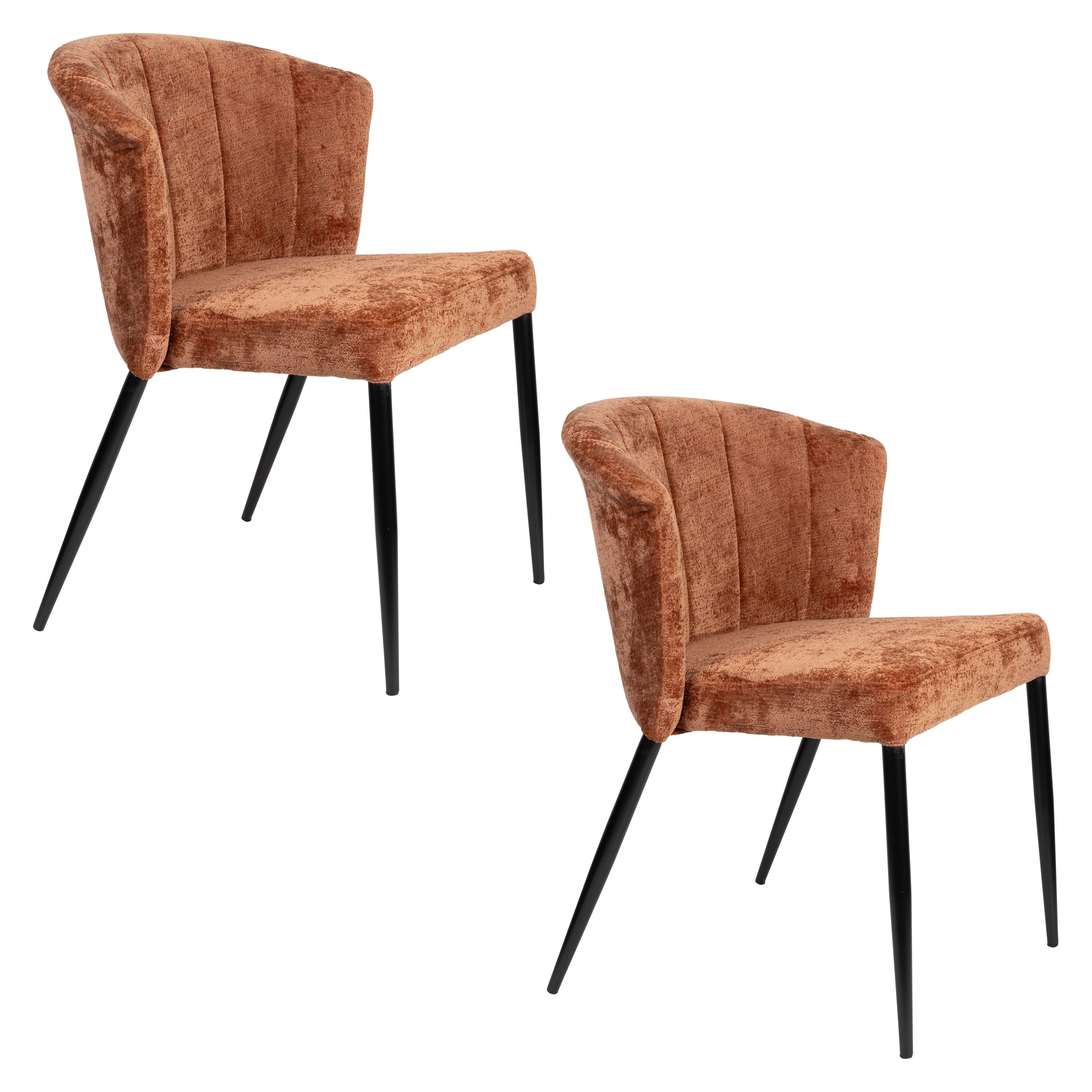 Dutchbone Georgia Eetkamerstoelen Terracotta - Set van 2