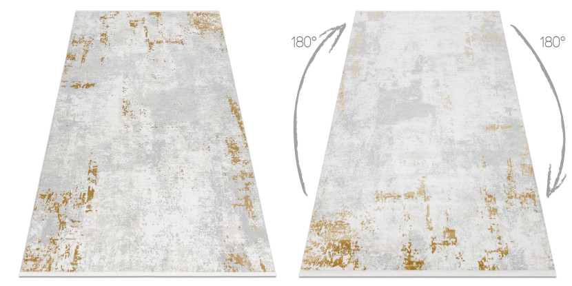 Dywan DUKE 51378 krem / złoty - Beton, kamień strukturalny, 80x150 cm
