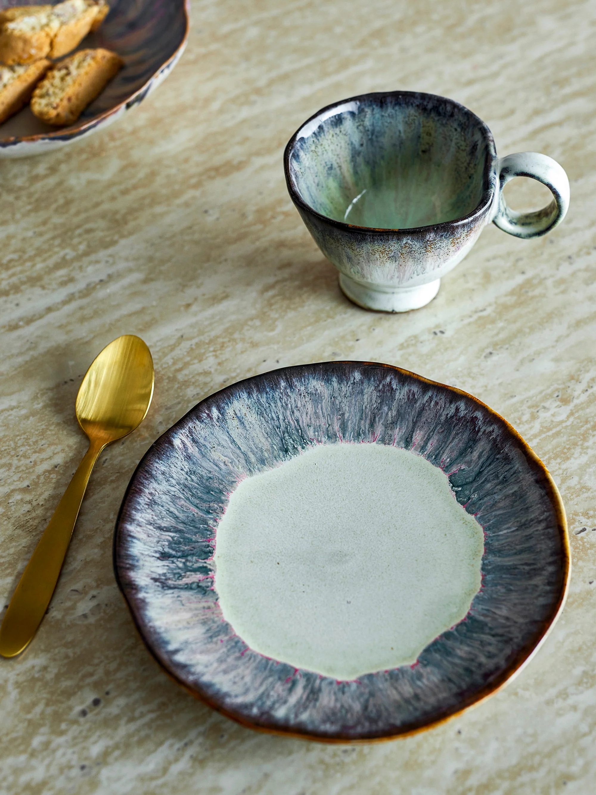 Dessertteller Imogen mit reaktiver Glasur
