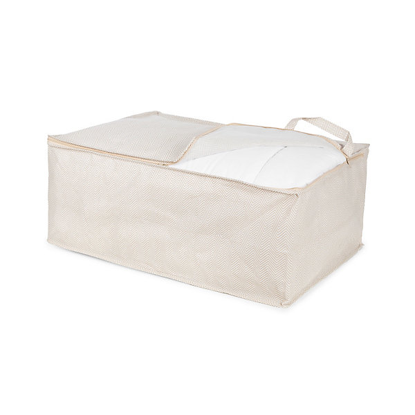 Housse de rangement pour couette Compactor Nancy beige L. 70 x H. 30 x P. 50 cm