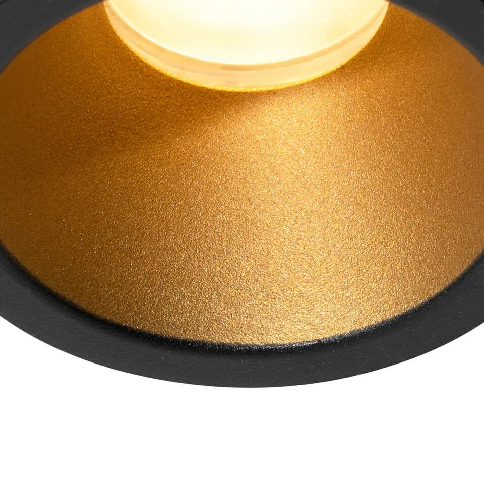 Qazqa inbouwspot dept zwart gu10