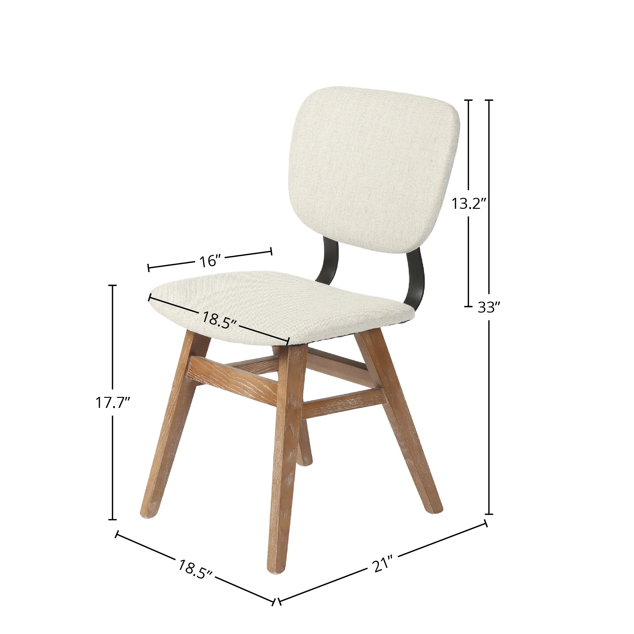 19 Wide Dining Chair, Tweed Haze (Set of 2)