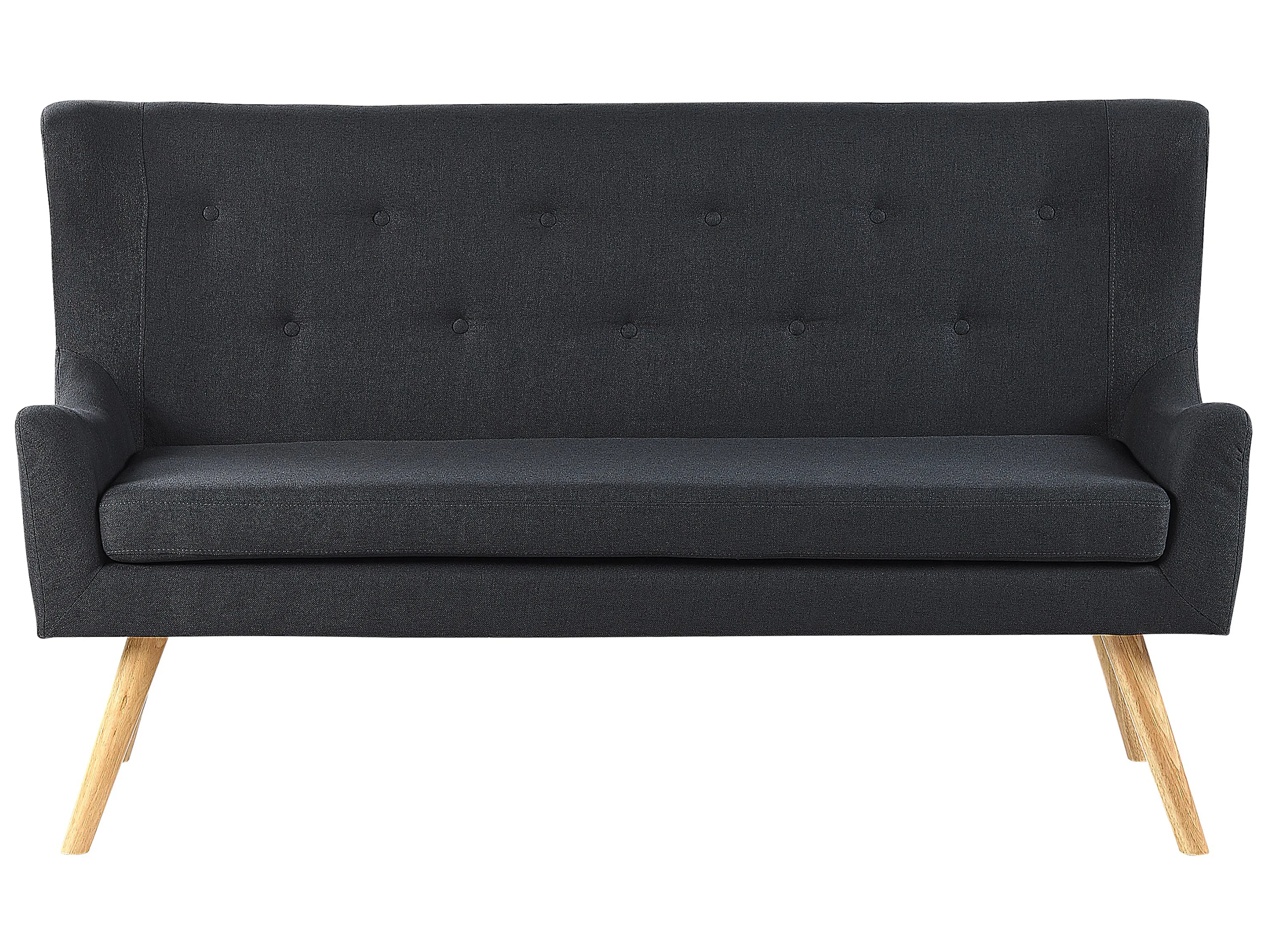 Dining Bench 2 Seater SKIBBY Fabric Black
