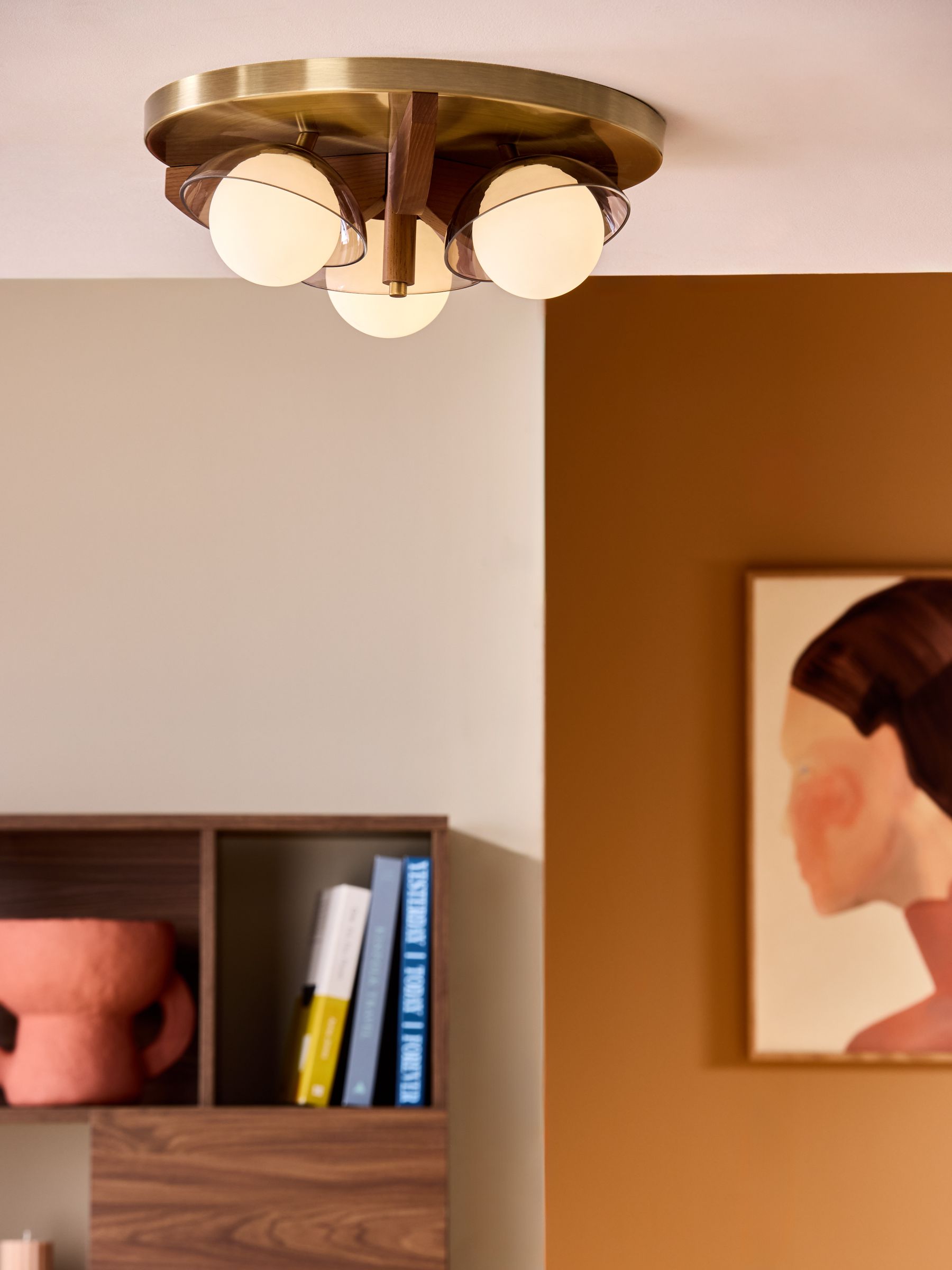 Layla 3 Flush Light in Brown