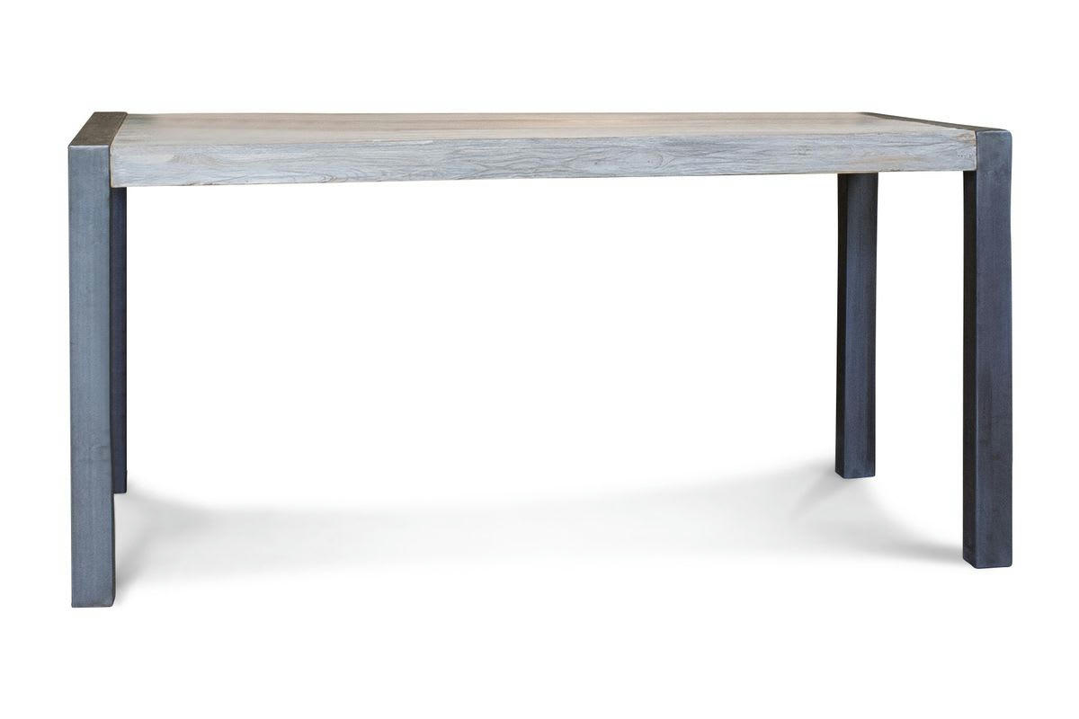 RECY - Table à diner vintage en teck recyclé gris