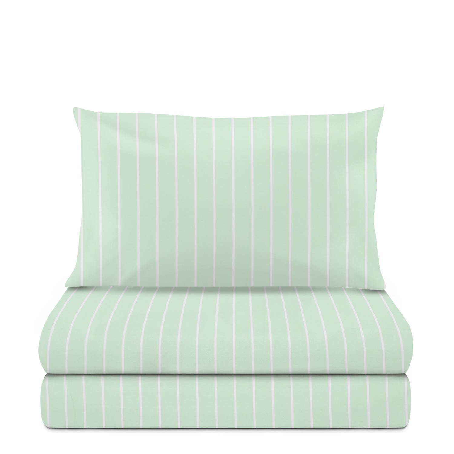 Completo letto singolo policotone righe verde