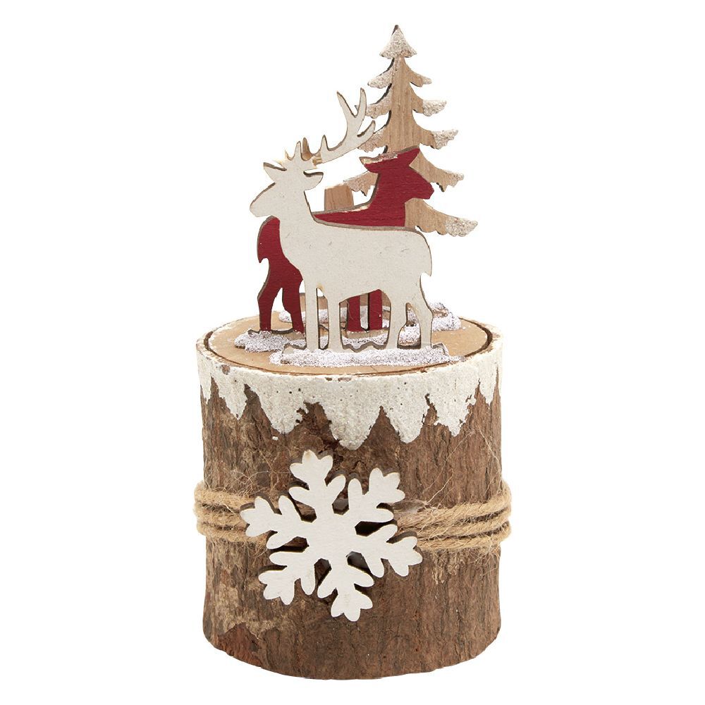 Décoration de No&euml;l rondin à poser (2 modèles)