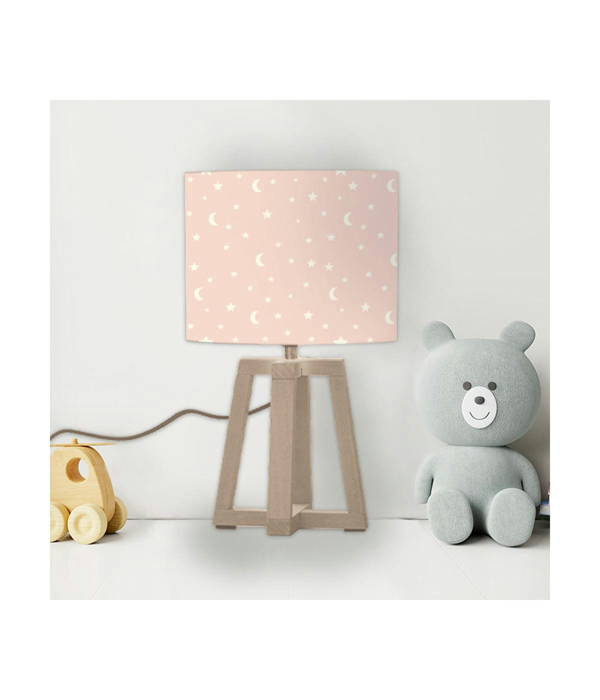 ENFANT - Abat-jour chevet enfant Lune Rose D: 25 x H: 20