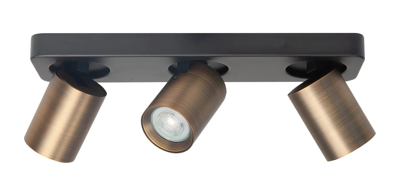 Highlight spot Oliver - 3 lichts - 35 x 13  cm - zwart brons