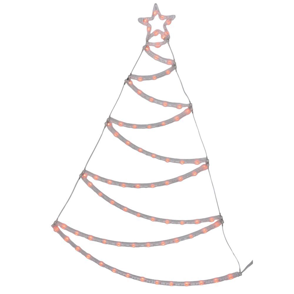 Sapin de No&euml;l lumineux 80LED effet gouttes d'eau multicolore H87cm