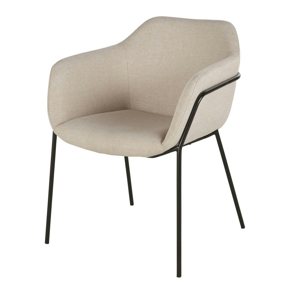 Neus - Chaise beige et métal noir