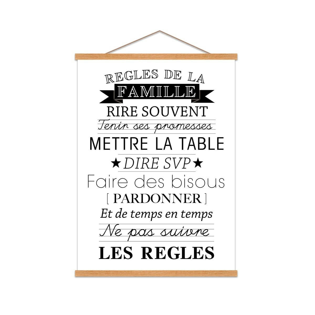 - Affiche Kakemono Règles de la Famille 60x80cm