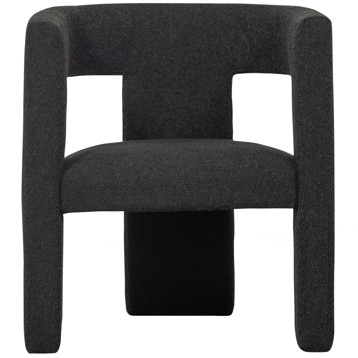 WOOOD fauteuil Tiwa - Bouclé - Donkergrijs - 70x64x64