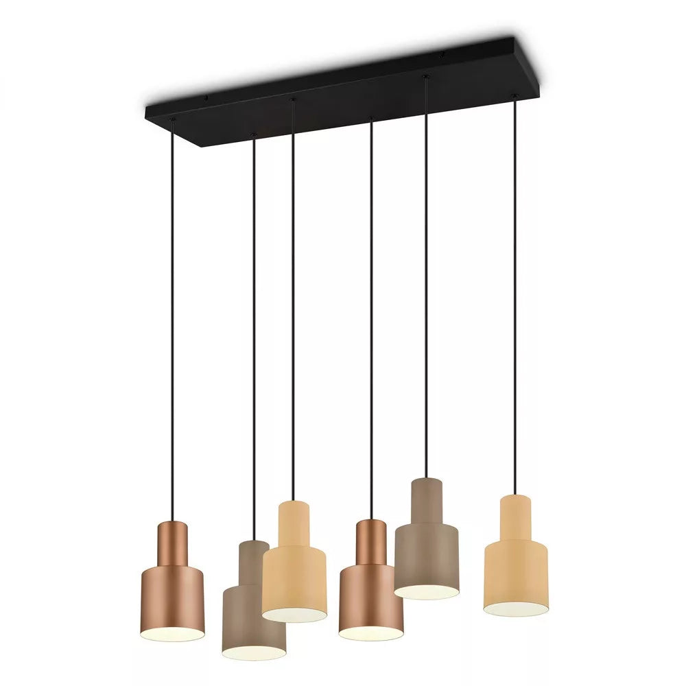 Trio Leuchten hanglamp Agudo - 6 lichts - 85 x 150  cm - zwart