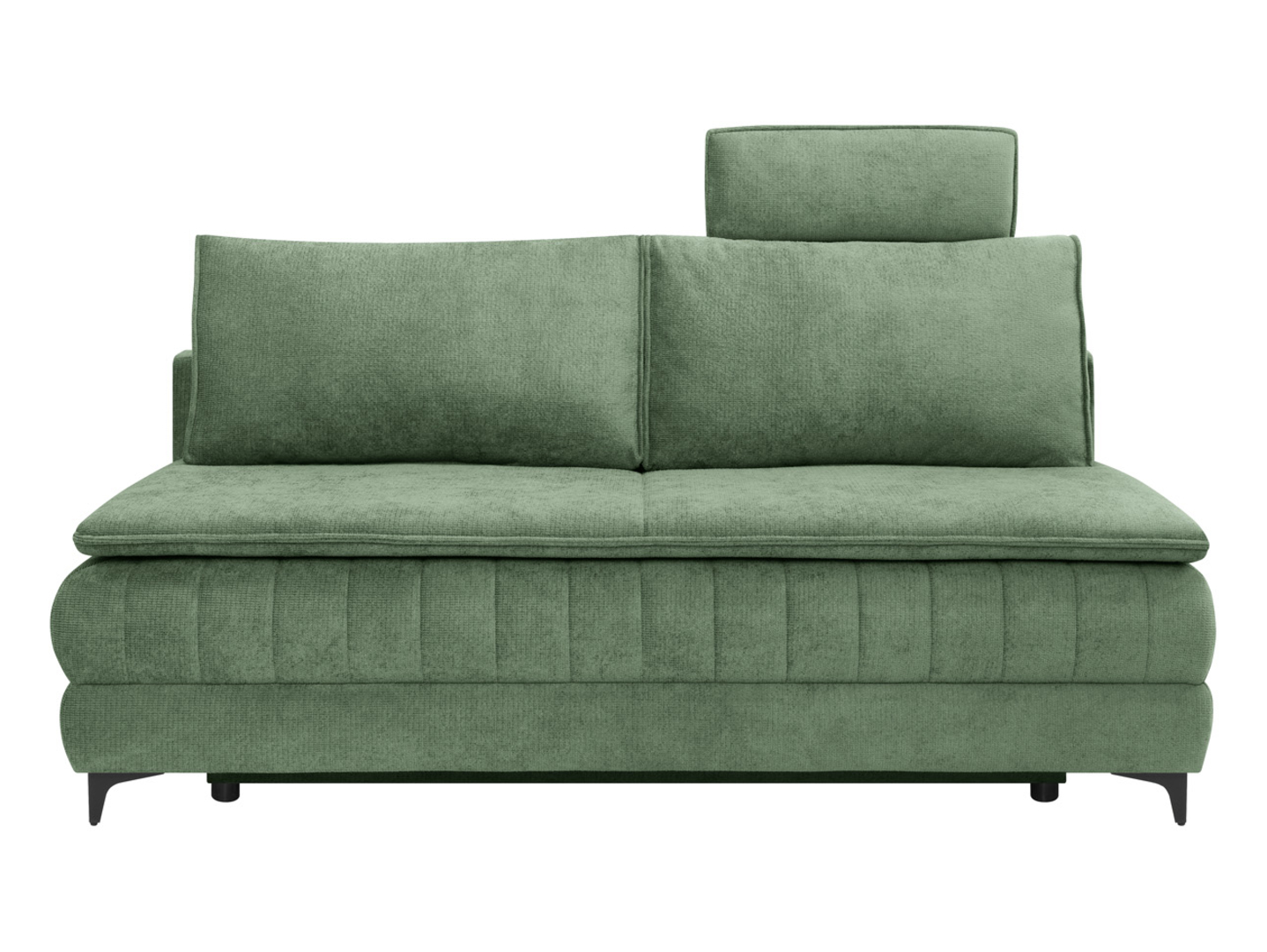 Sofa trzyosobowa Lumbro rozkładana z pojemnikiem ciemnozielona