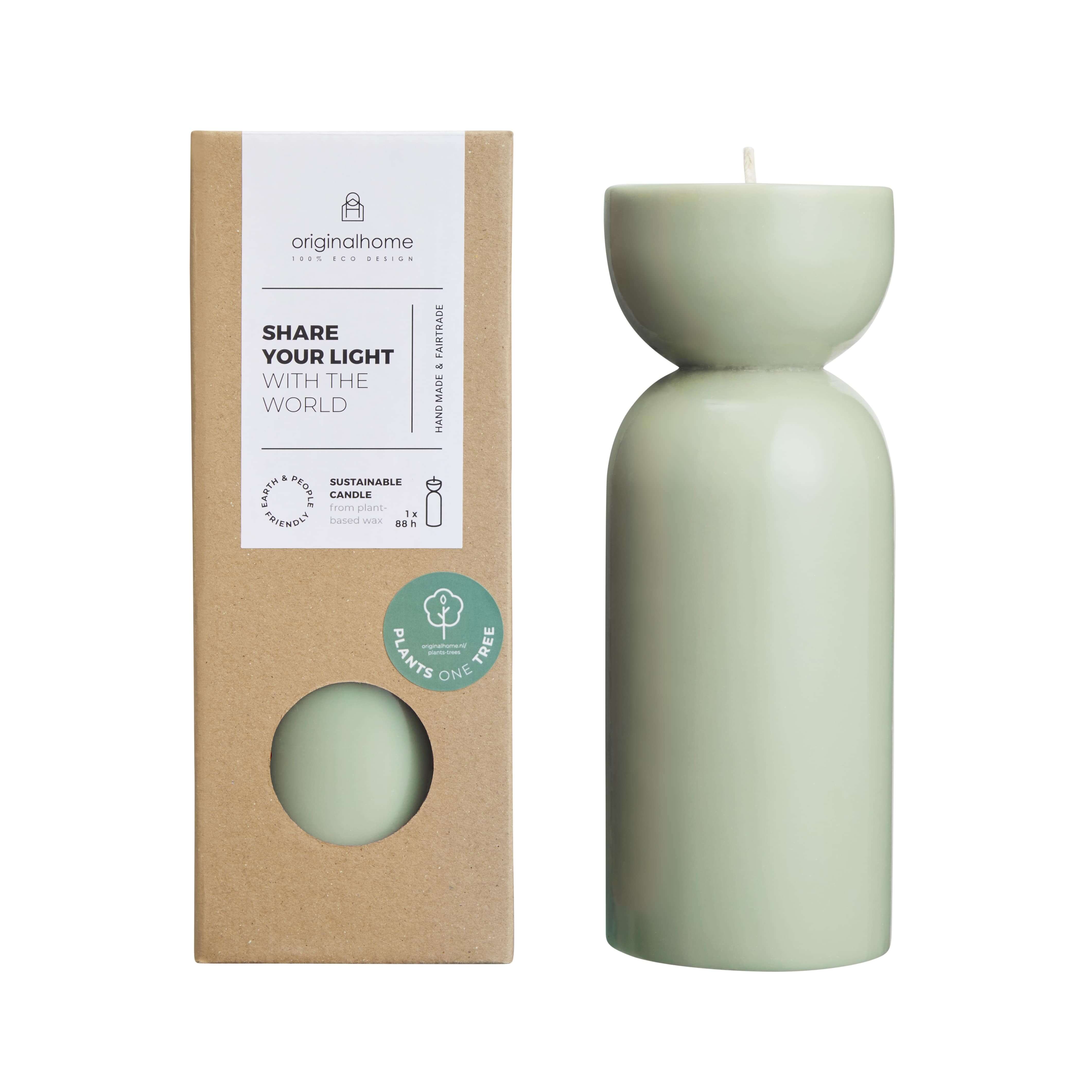 Originalhome kaars organische vorm - groen - M