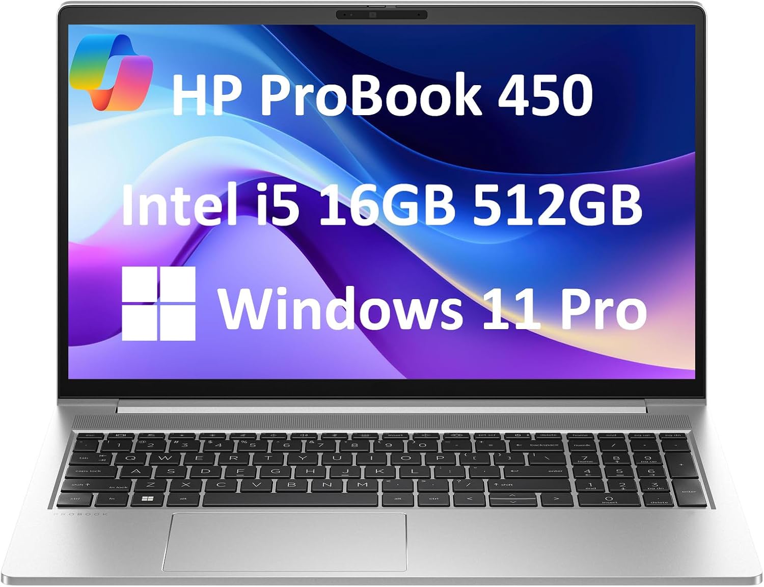 HP ProBook 450 G10 Business Laptop (15.6 FHD Anti-Glare  Intel 10-Core i5-1334U  16GB RAM  512GB SSD  (Beats i7-1255U)) Backlit KB  Webcam  Ethernet  Wi-Fi 6E  Win 11 Pro w/ AI Copilot  Silver