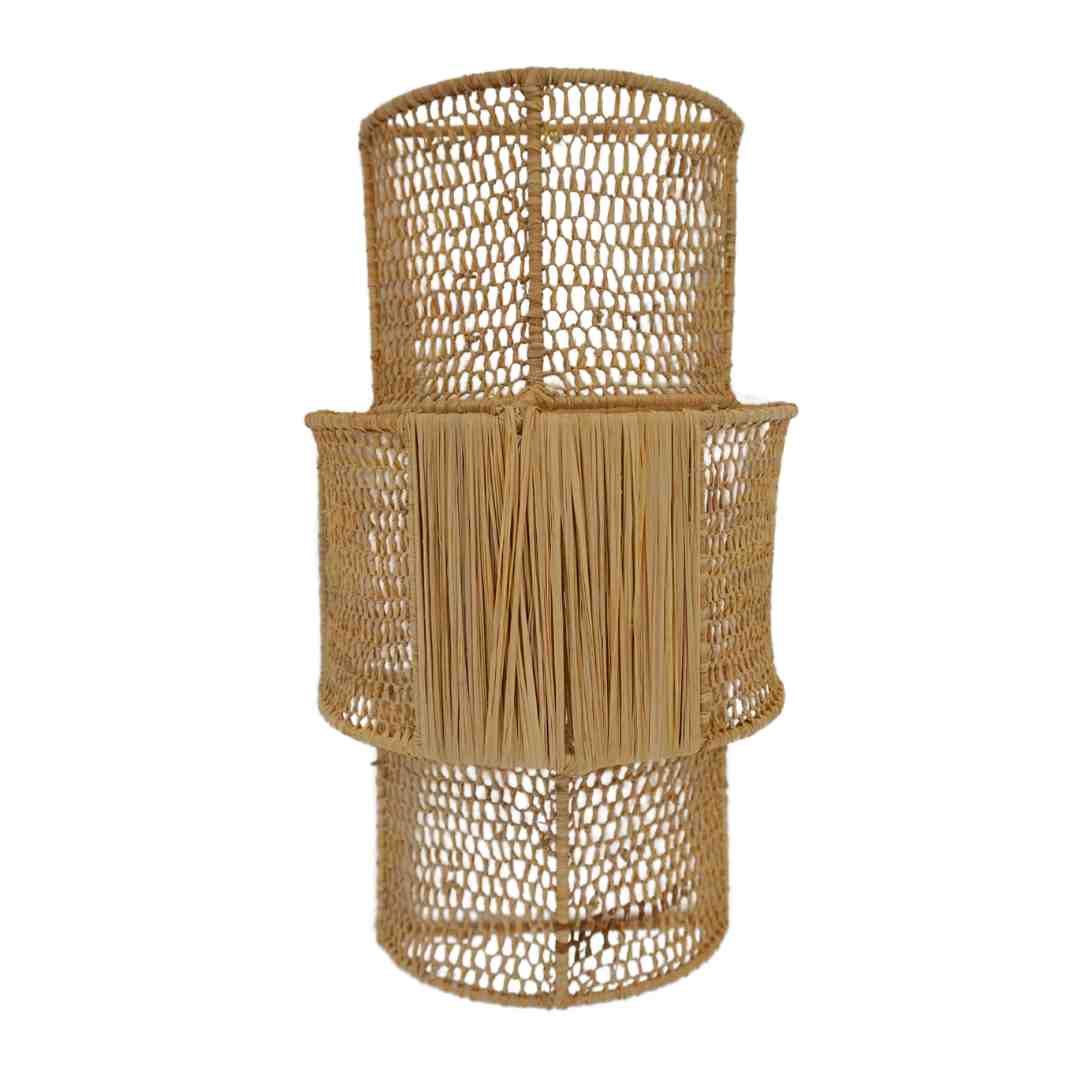 NOA MAY Wandlamp Izzy - naturel - raffia - 12,5 x 23 x 41,5 cm