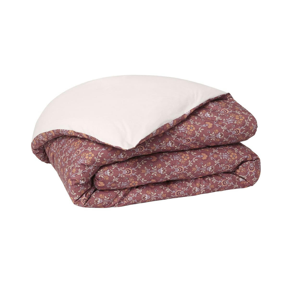VIRGINIA - Housse de couette en percale de coton violet 200x200