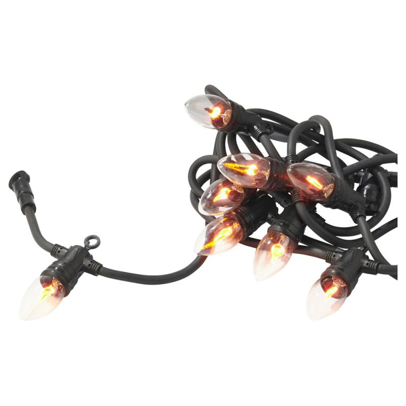Guirlande Guinguette intérieure et extérieure Lampe Flamme LED blanc chaud 5,5 m