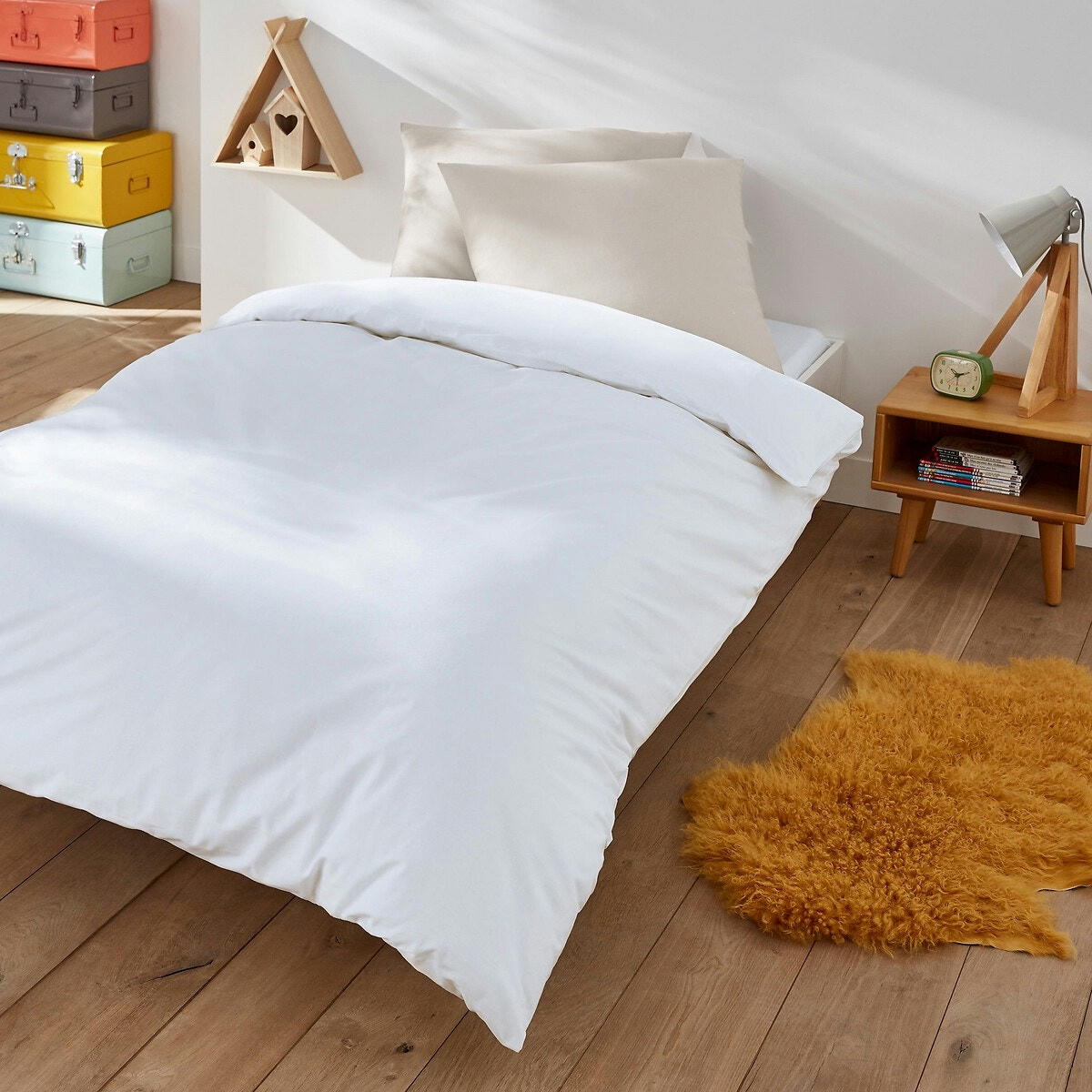 Drap housse enfant uni en polycoton, Scenario