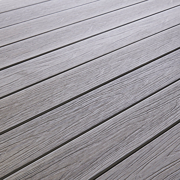 Lame de terrasse composite gris Good Home Hudson L.240 x l.12,7 cm