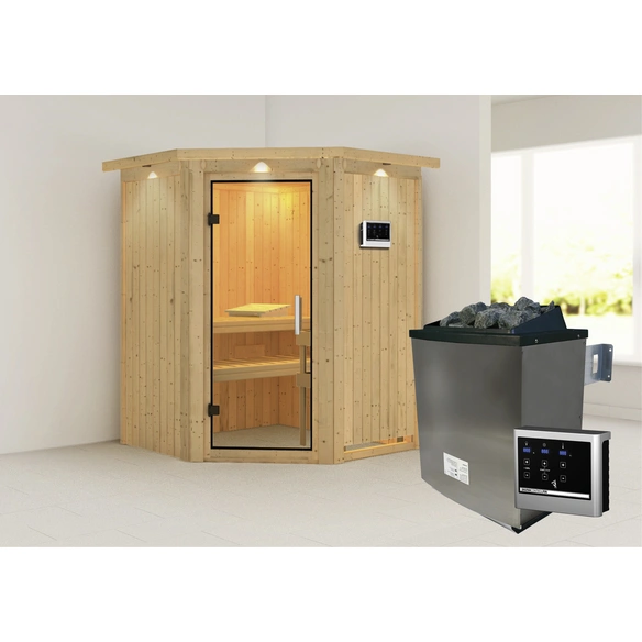 Sauna »Tartu«, inkl. 9 kW Saunaofen mit externer Steuerung, für 3 Personen