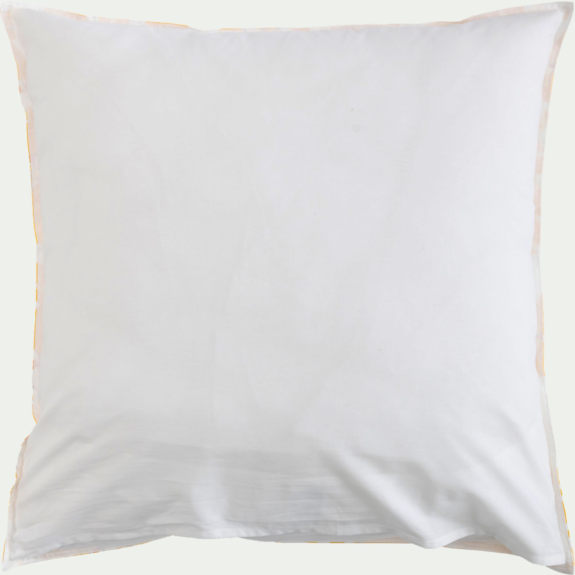 APRIL - Lot de 2 taies d'oreiller en coton 65x65cm à motif floral - jaune