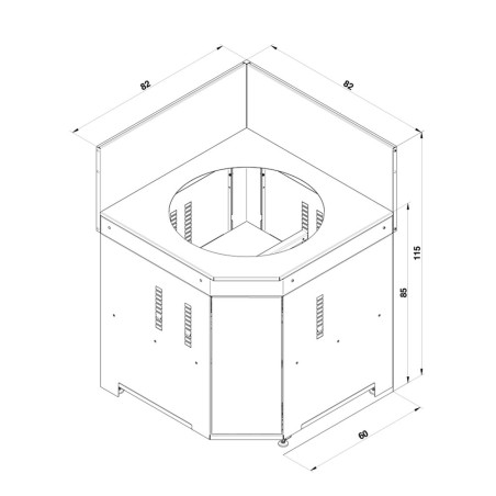 Module d’angle pour kamado M et L - Sauge et Inox Modulo - ENO