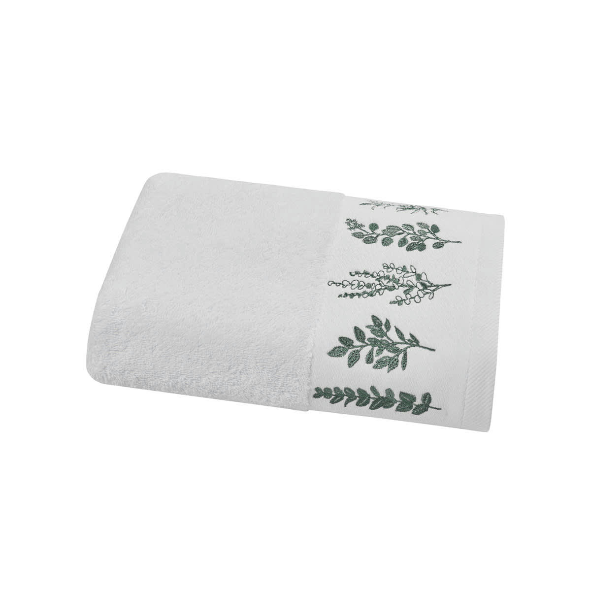 EUCALYPTUS - Serviette de toilette en coton Blanc 50x100 cm